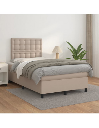 Giroletto a Molle con Materasso Cappuccino 120x190cm Similpelle