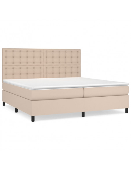 Giroletto a Molle con Materasso Cappuccino 200x200cm Similpelle