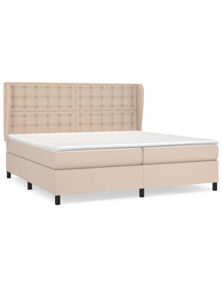Giroletto a Molle con Materasso Cappuccino 200x200cm Similpelle