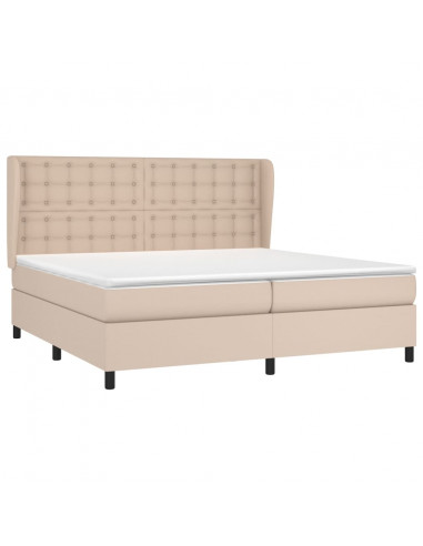 Giroletto a Molle con Materasso Cappuccino 200x200cm Similpelle