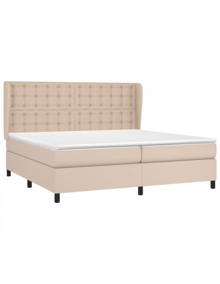 Giroletto a Molle con Materasso Cappuccino 200x200cm Similpelle