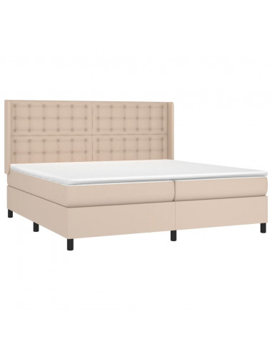 Giroletto a Molle con Materasso Cappuccino 200x200cm Similpelle