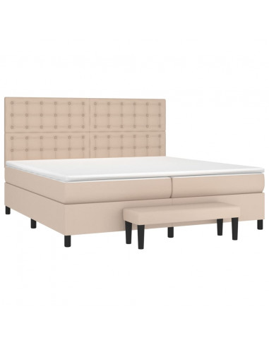 Giroletto a Molle con Materasso Cappuccino 200x200cm Similpelle