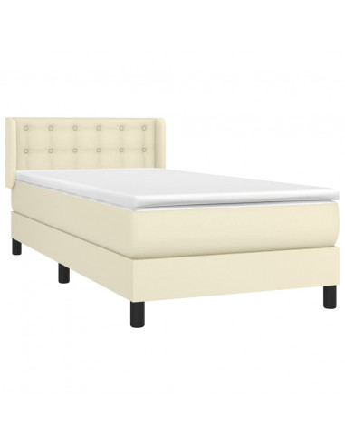 Giroletto a Molle con Materasso Crema 100x200 cm in Similpelle