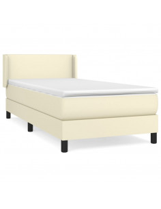 Giroletto a Molle con Materasso Crema 100x200 cm in Similpelle