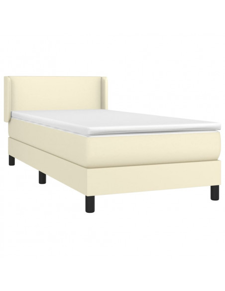 Giroletto a Molle con Materasso Crema 100x200 cm in Similpelle