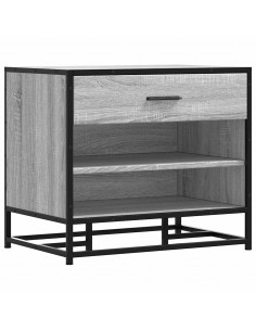 Panca Portaoggetti Grigio Sonoma Legno Multistrato e Metallo