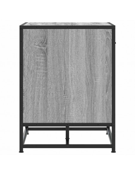 Panca Portaoggetti Grigio Sonoma Legno Multistrato e Metallo