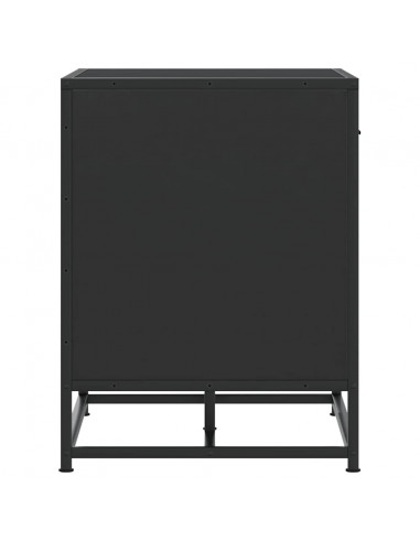 Panca Portaoggetti Nera 60x40x53,5 cm Multistrato e Metallo