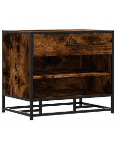 Panca Portaoggetti Rovere Fumo Legno Multistrato e Metallo