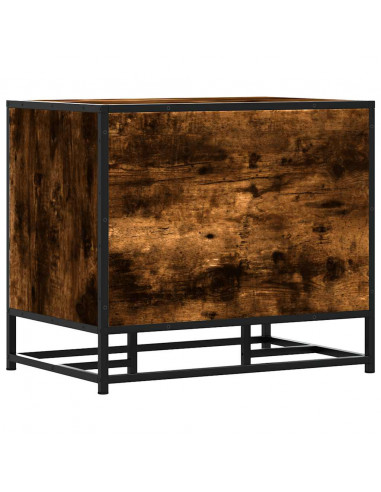 Panca Portaoggetti Rovere Fumo Legno Multistrato e Metallo