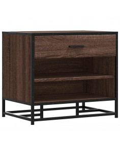 Panca Portaoggetti Rovere Marrone Legno Multistrato e Metallo