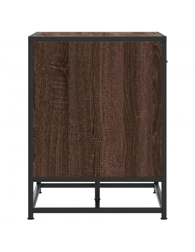 Panca Portaoggetti Rovere Marrone Legno Multistrato e Metallo