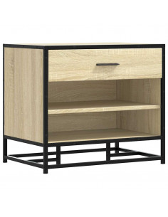 Panca Portaoggetti Rovere Sonoma Legno Multistrato e Metallo