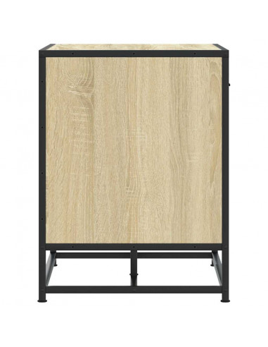 Panca Portaoggetti Rovere Sonoma Legno Multistrato e Metallo