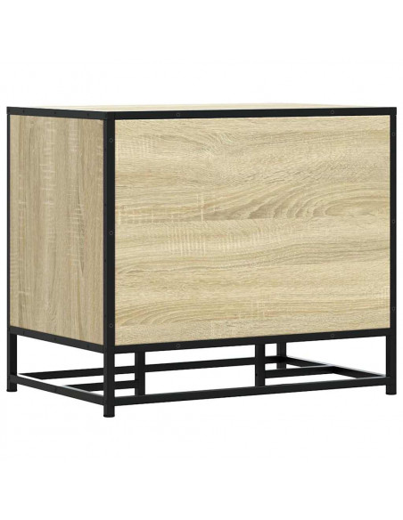 Panca Portaoggetti Rovere Sonoma Legno Multistrato e Metallo