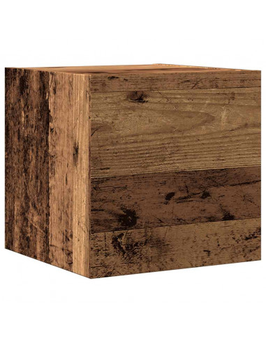 Set Mobile TV 7 pz Montato a Parete Legno Antico in Truciolato