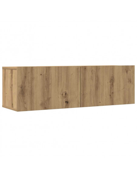 Set Mobile TV 7 pz Montato a Parete Rovere in Legno Multistrato
