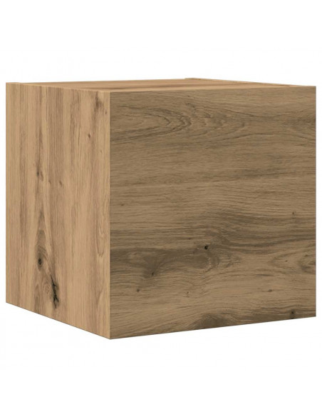 Set Mobile TV 7 pz Montato a Parete Rovere in Legno Multistrato