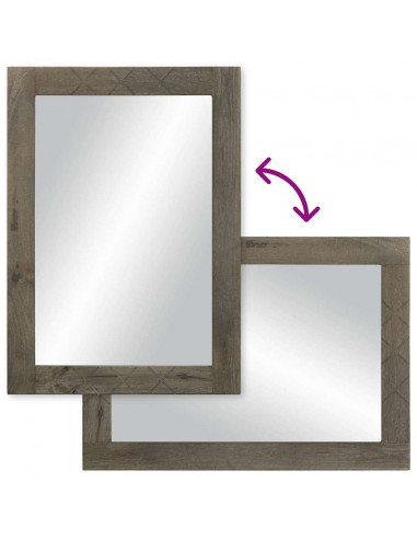 Specchio da Bagno 50x3x70 cm in Legno Massello di Mango