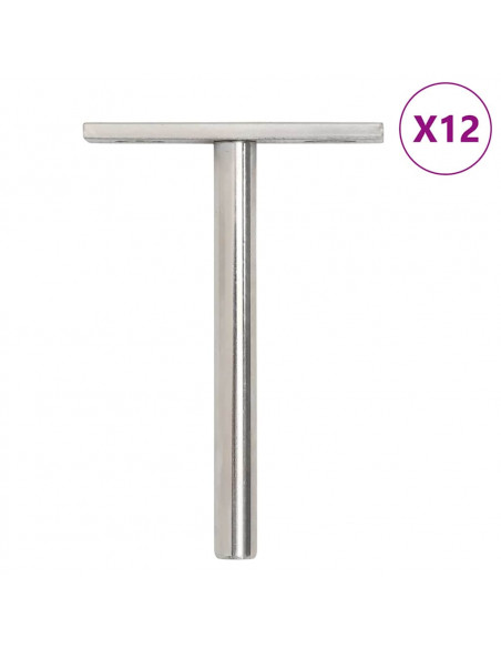 Staffe Mensole Galleggianti 12pz Ø10x100 mm Acciaio al Carbonio
