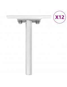 Staffe Mensole Galleggianti 12pz Ø12x100 mm Acciaio al Carbonio