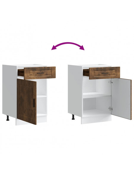 Base da Cucina Porto Rovere Fumo in Legno Multistrato
