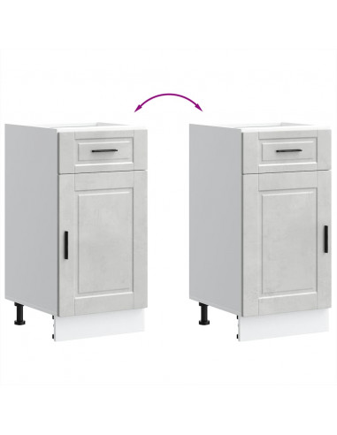 Base da Cucina Porto Grigio Cemento in Legno Multistrato