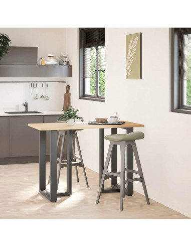 Gambe Tavolo Bar Forma T 2 pz Antracite 60x35x(91-92)cm Acciaio
