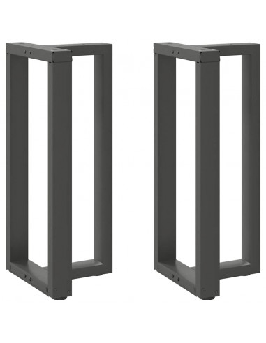 Gambe Tavolo Bar Forma T 2 pz Antracite 50x35x(91-92)cm Acciaio