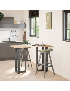 Gambe per tavolo da bar a forma di T 2 pz Antracite 50x35x(90-91) cm Acciaio 2