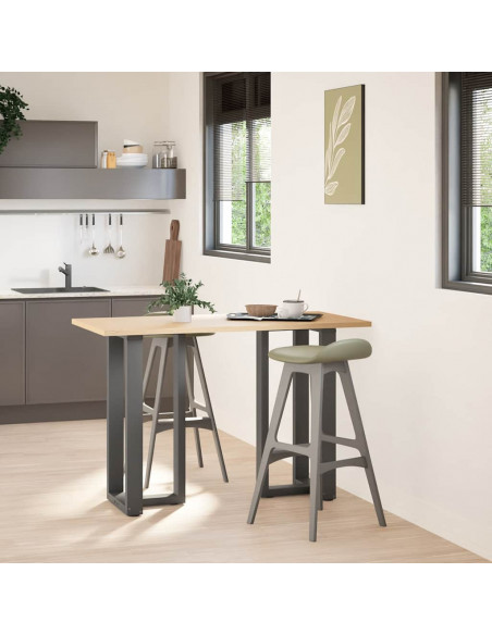 Gambe per tavolo da bar a forma di T 2 pz Antracite 50x35x(90-91) cm Acciaio