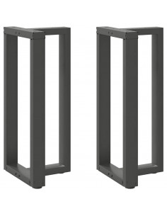 Gambe per tavolo da bar a forma di T 2 pz Antracite 40x35x(90-91) cm Acciaio 2