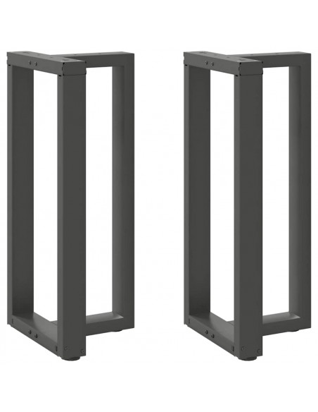 Gambe Tavolo Bar Forma T 2 pz Antracite 40x35x(91-92)cm Acciaio