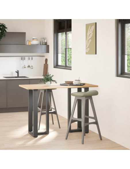 Gambe Tavolo Bar Forma T 2 pz Antracite 40x35x(91-92)cm Acciaio