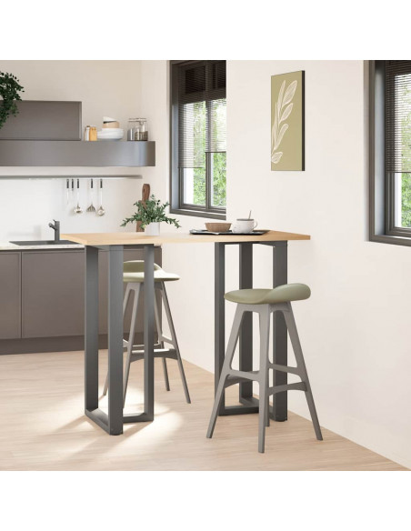 Gambe per tavolo da bar a forma di T 2 pz Antracite 60x35x(110-111) cm Acciaio