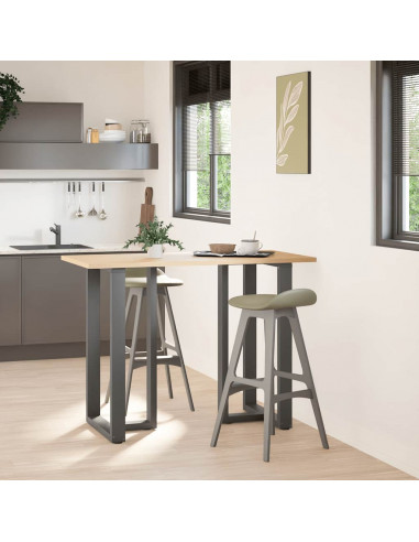 Gambe Tavolo Bar a T 2 pz Antracite 60x35x(101-102) cm Acciaio