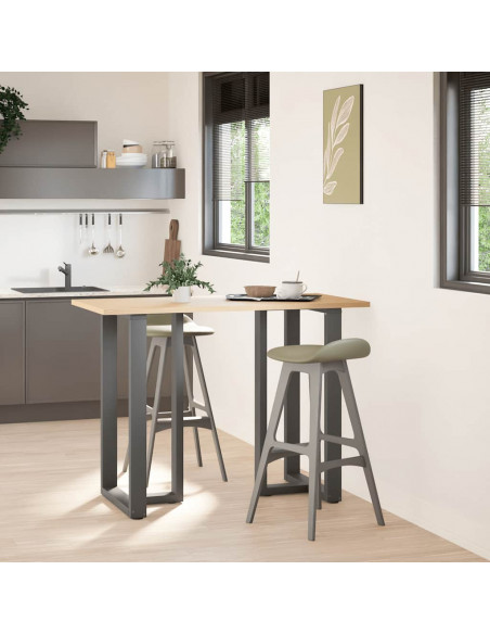 Gambe Tavolo Bar a T 2 pz Antracite 60x35x(101-102) cm Acciaio