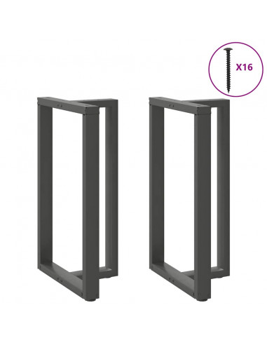 Gambe Tavolo Bar a T 2 pz Antracite 60x35x(101-102) cm Acciaio