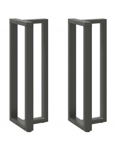 Gambe Tavolo Bar a T 2 pz Antracite 50x35x(111-112) cm Acciaio