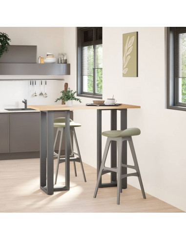 Gambe Tavolo Bar a T 2 pz Antracite 50x35x(111-112) cm Acciaio