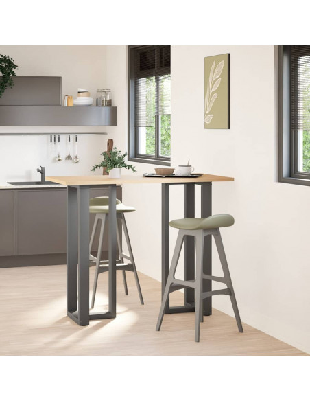 Gambe Tavolo Bar a T 2 pz Antracite 50x35x(111-112) cm Acciaio