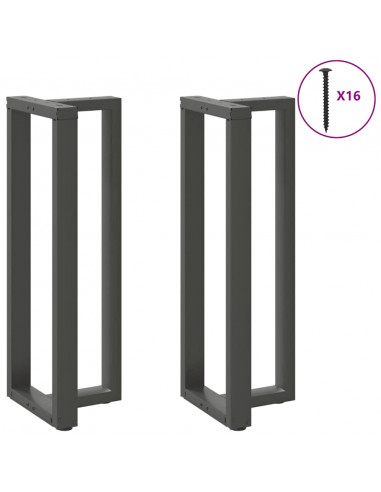 Gambe Tavolo Bar a T 2 pz Antracite 50x35x(111-112) cm Acciaio