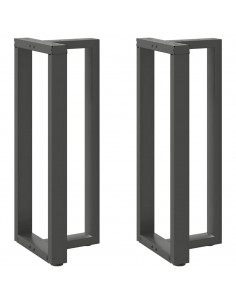 Gambe Tavolo Bar a T 2 pz Antracite 50x35x(101-102) cm Acciaio