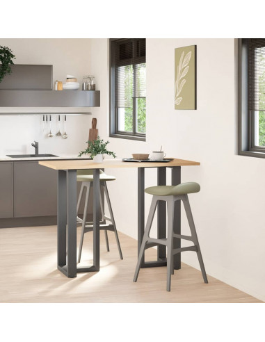 Gambe Tavolo Bar a T 2 pz Antracite 50x35x(101-102) cm Acciaio