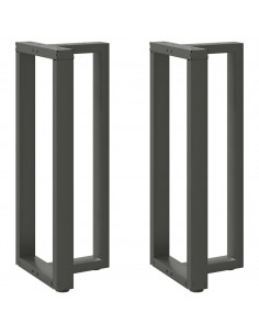 Gambe Tavolo Bar a T 2 pz Antracite 40x35x(101-102) cm Acciaio