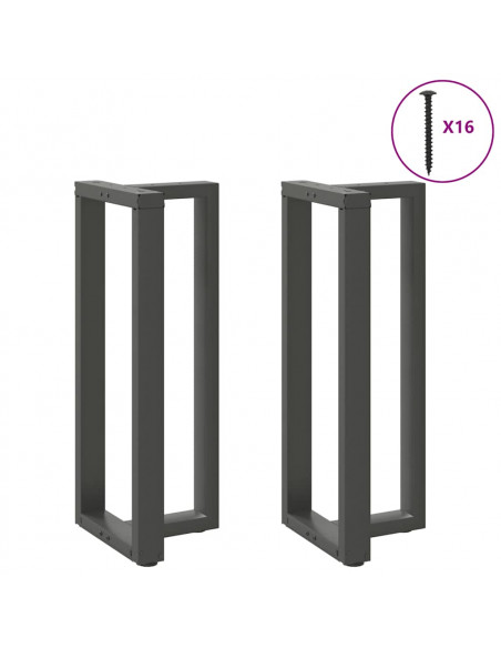 Gambe Tavolo Bar a T 2 pz Antracite 40x35x(101-102) cm Acciaio