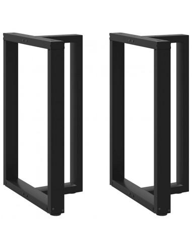 Gambe Tavolo Bar a Forma T 2 pz Nero 60x35x(91-92) cm Acciaio