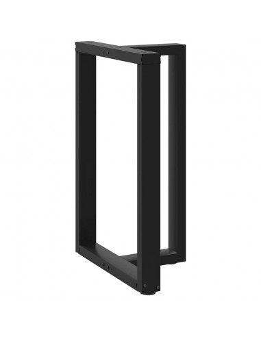 Gambe Tavolo Bar a Forma T 2 pz Nero 60x35x(91-92) cm Acciaio