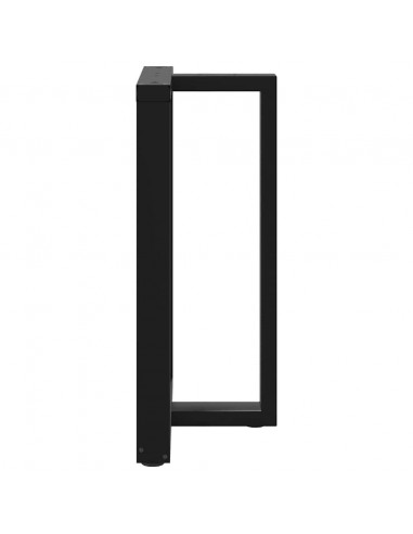 Gambe Tavolo Bar a Forma T 2 pz Nero 60x35x(91-92) cm Acciaio